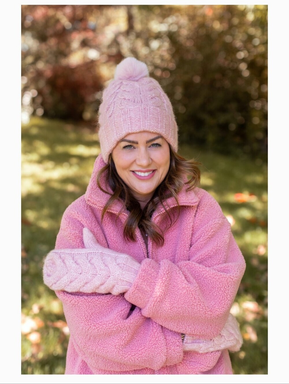 Jillian Harris - Joe Fresh - Pink Sherpa Jacket - Size Medium